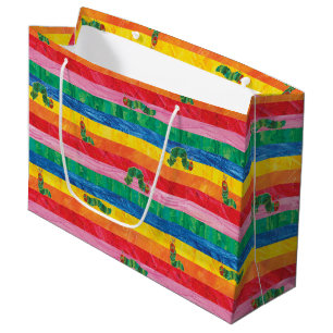 Eric Carle Caterpillar Rainbow Stripe Pattern Large Gift Bag