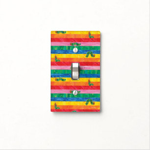 Eric Carle Caterpillar Rainbow Stripe Pattern Light Switch Cover