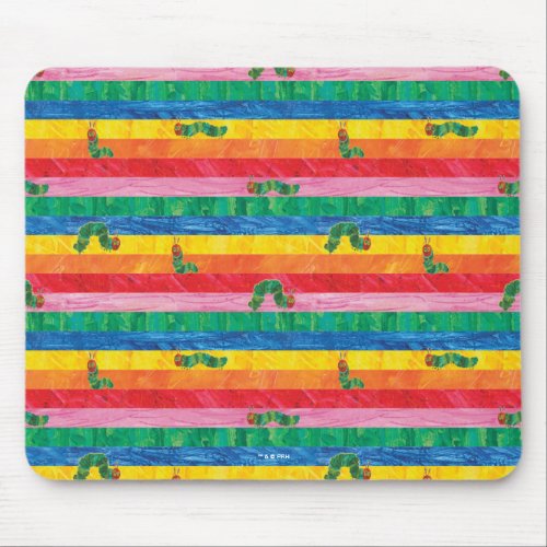 Eric Carle  Caterpillar Rainbow Stripe Pattern Mouse Pad