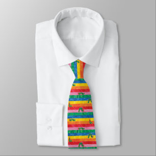 Eric Carle Caterpillar Rainbow Stripe Pattern Neck Tie