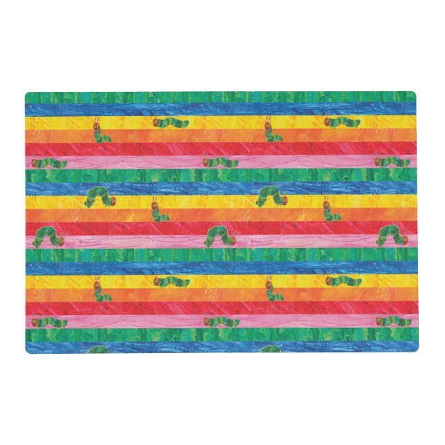 Eric Carle | Caterpillar Rainbow Stripe Pattern Placemat (Front)