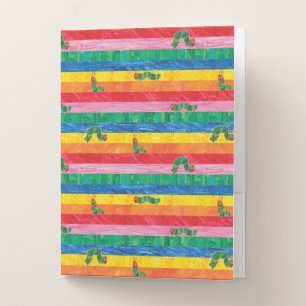 Eric Carle Caterpillar Rainbow Stripe Pattern Pocket Folder