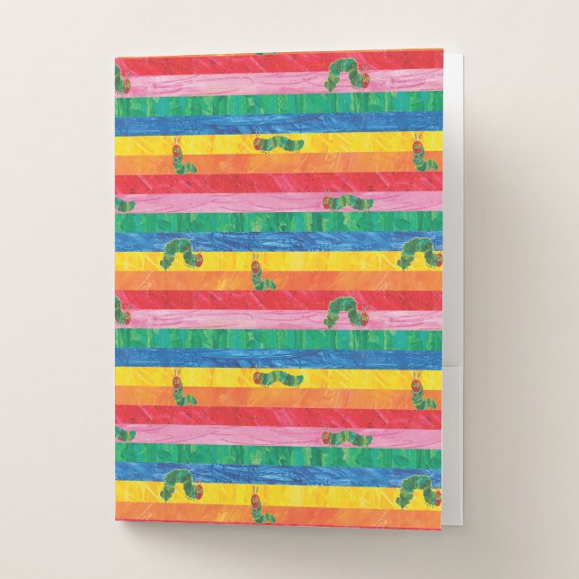 Eric Carle | Caterpillar Rainbow Stripe Pattern Pocket Folder (Front)