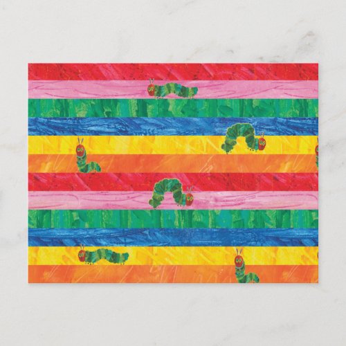 Eric Carle  Caterpillar Rainbow Stripe Pattern Postcard