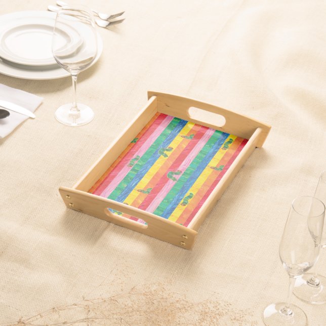Eric Carle | Caterpillar Rainbow Stripe Pattern Serving Tray (Front)