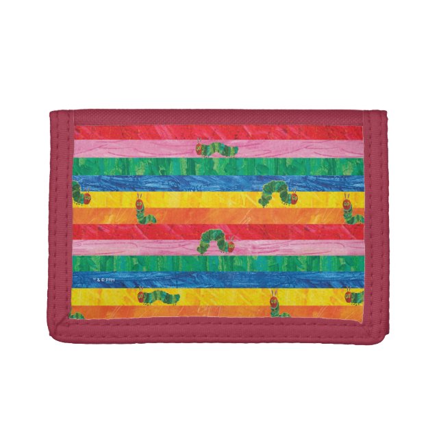 Eric Carle | Caterpillar Rainbow Stripe Pattern Tri-fold Wallet (Front)