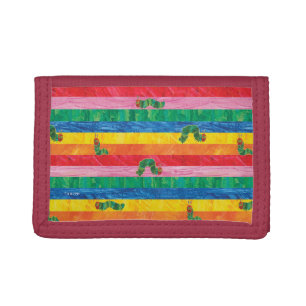 Eric Carle Caterpillar Rainbow Stripe Pattern Trifold Wallet