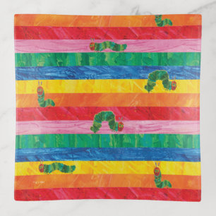Eric Carle Caterpillar Rainbow Stripe Pattern Trinket Tray