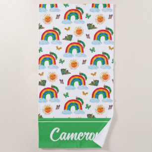 Eric Carle Caterpillar to Rainbow Butterfly Beach Towel