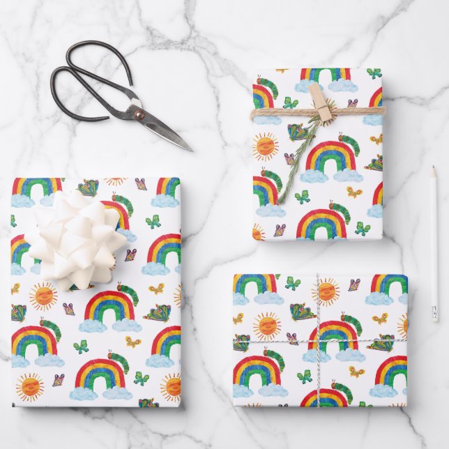 Eric Carle | Caterpillar to Rainbow Butterfly Wrapping Paper Sheets (Front)