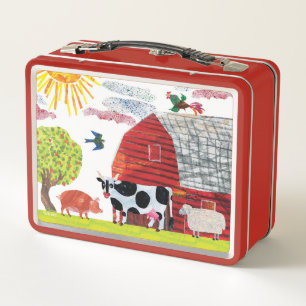 Eric Carle Colorful Farm Scene Metal Lunch Box