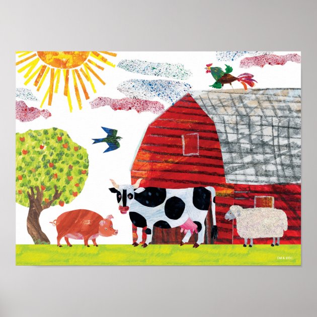 Eric Carle | Colorful Farm Scene Poster | Zazzle