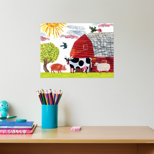Eric Carle  Colorful Farm Scene Poster