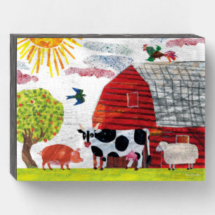 Eric Carle Colorful Farm Scene Wooden Box Sign