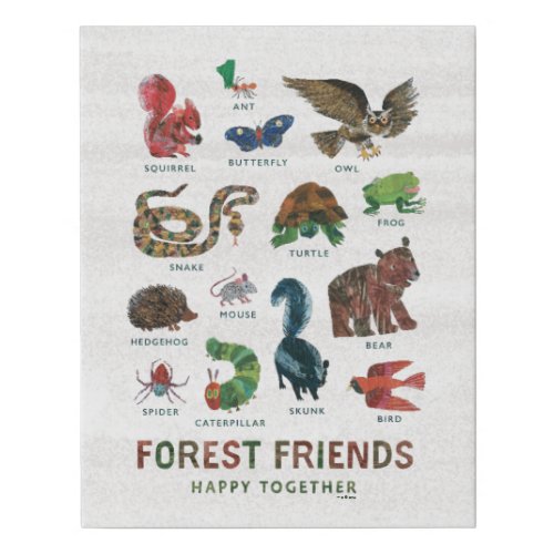 Eric Carle  Forest Friends Happy Togeather Faux Canvas Print