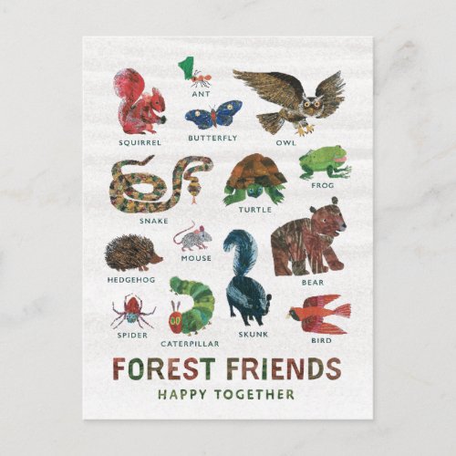 Eric Carle  Forest Friends Happy Togeather Postcard