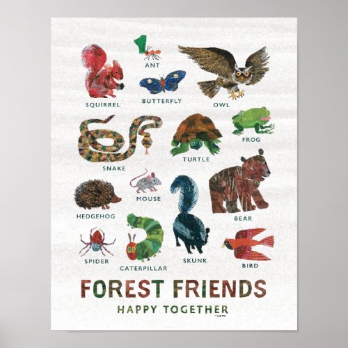 Eric Carle  Forest Friends Happy Togeather Poster