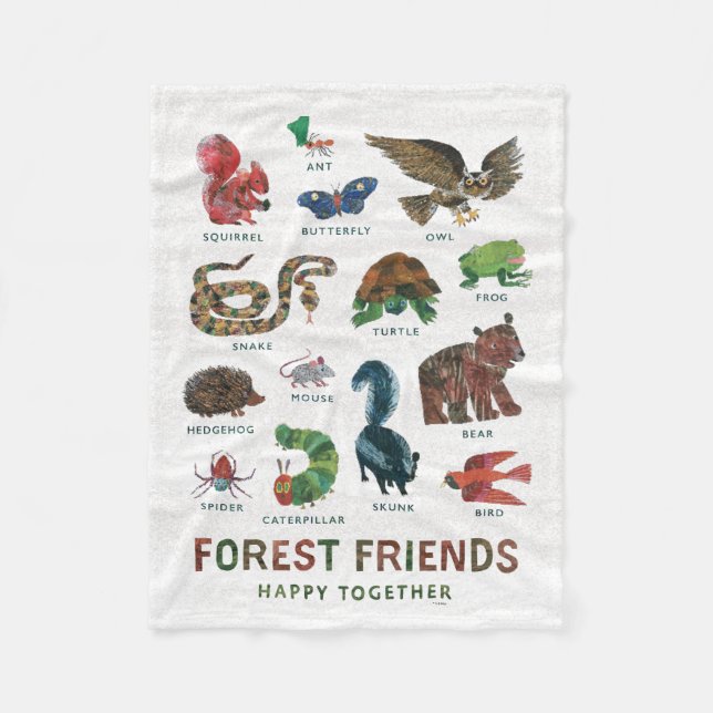 Eric Carle | Forest Friends Happy Together Fleece Blanket (Front)