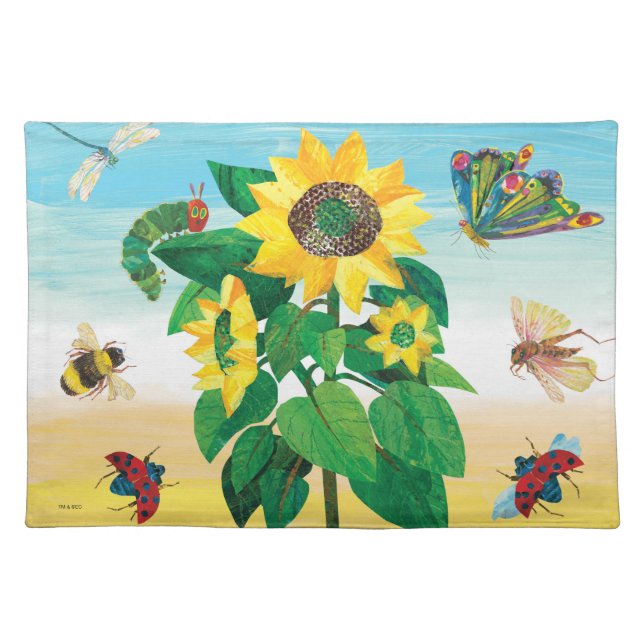Eric Carle | Garden Flower Scene Cloth Placemat (Front)