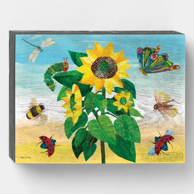 Eric Carle | Garden Flower Scene Wooden Box Sign (Front Horizontal)