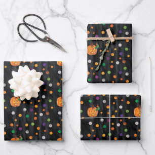 Eric Carle Halloween Polka Dot Pattern Wrapping Paper Sheets
