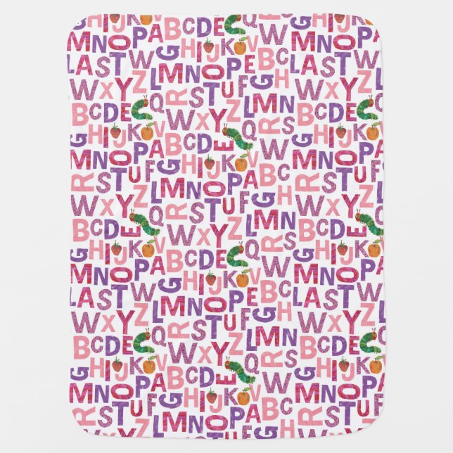Eric Carle | Pink & Purple Alphabet Pattern Baby Blanket (Front)