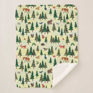 Eric Carle   Ready for Forest Fun Pattern Sherpa Blanket