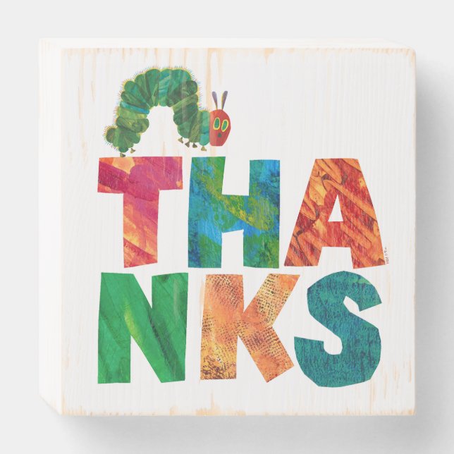 Eric Carle | Thanks Caterpillar Wooden Box Sign (Front Vertical)