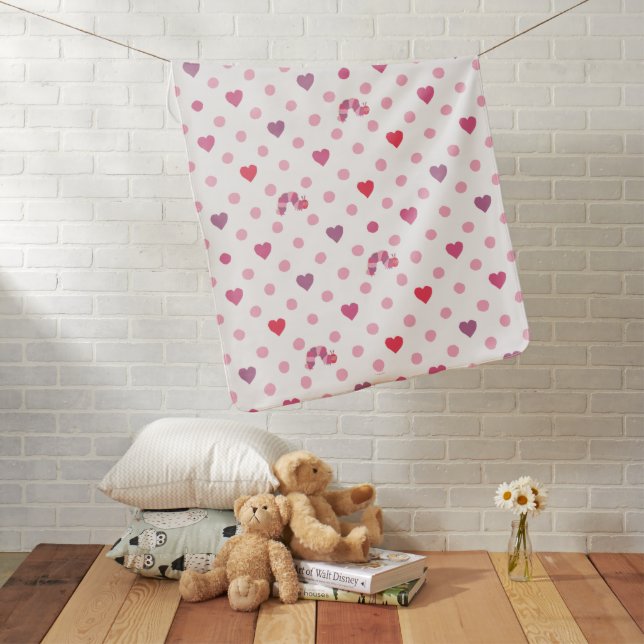 Eric Carle | Valentine Heart Polka Dot Pattern Baby Blanket (In Situ)