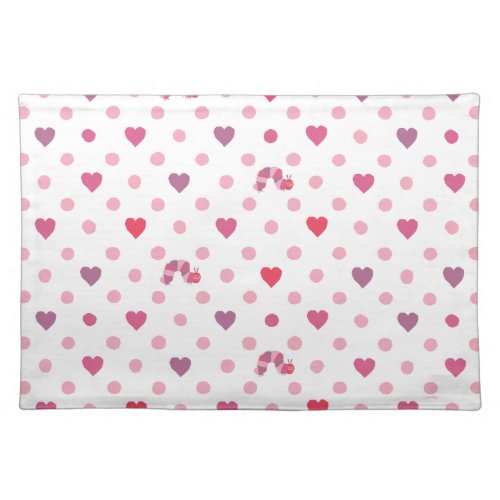 Eric Carle  Valentine Heart Polka Dot Pattern Cloth Placemat