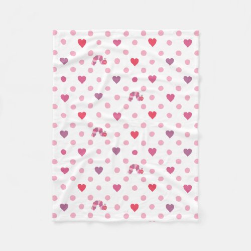 Eric Carle  Valentine Heart Polka Dot Pattern Fleece Blanket