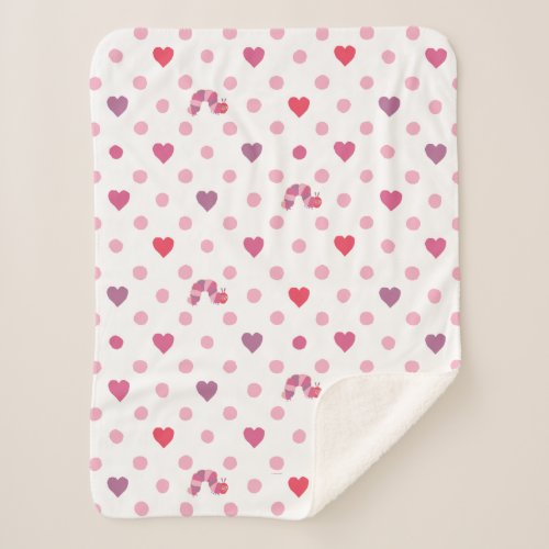 Eric Carle  Valentine Heart Polka Dot Pattern Sherpa Blanket