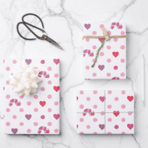 Eric Carle Valentine Heart Polka Dot Pattern Wrapping Paper Sheets