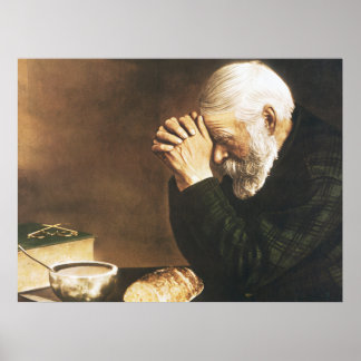 Eric Enstrom Grace Man Praying Over Bread Print