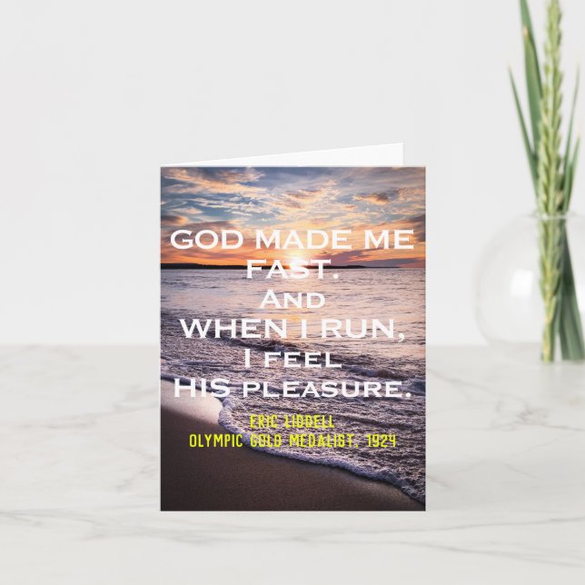 Eric Liddell Quote Greeting Card (Front)