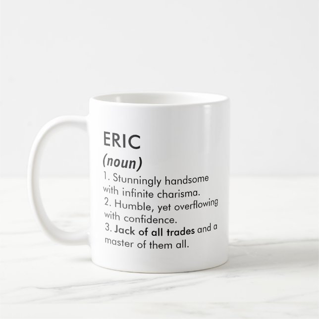 Eric name, Editable name, Custom name Coffee Mug (Left)