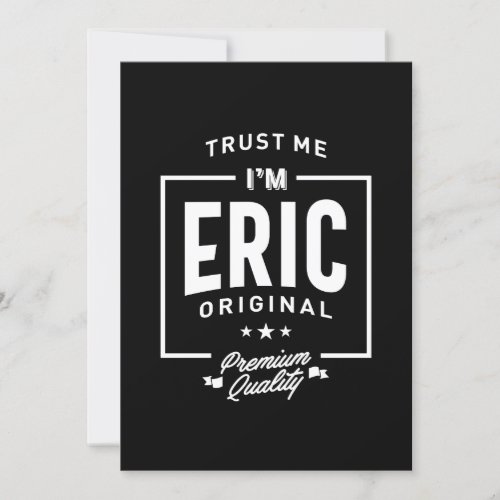 Eric Personalized Name Birthday Gift Invitation