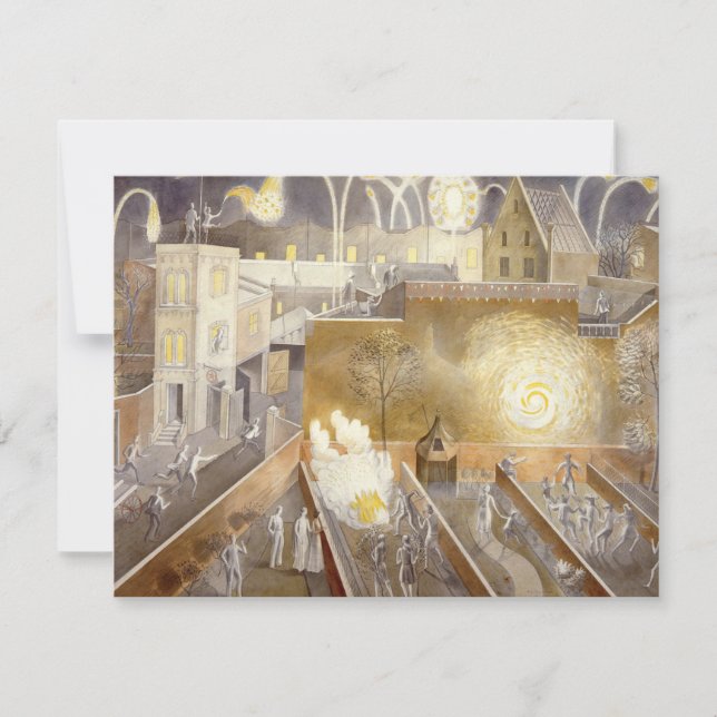 Eric Ravilious art,  November 5th Card (Front)