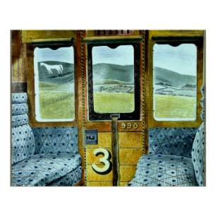 Eric Ravilious art, Train Landscape, Poster