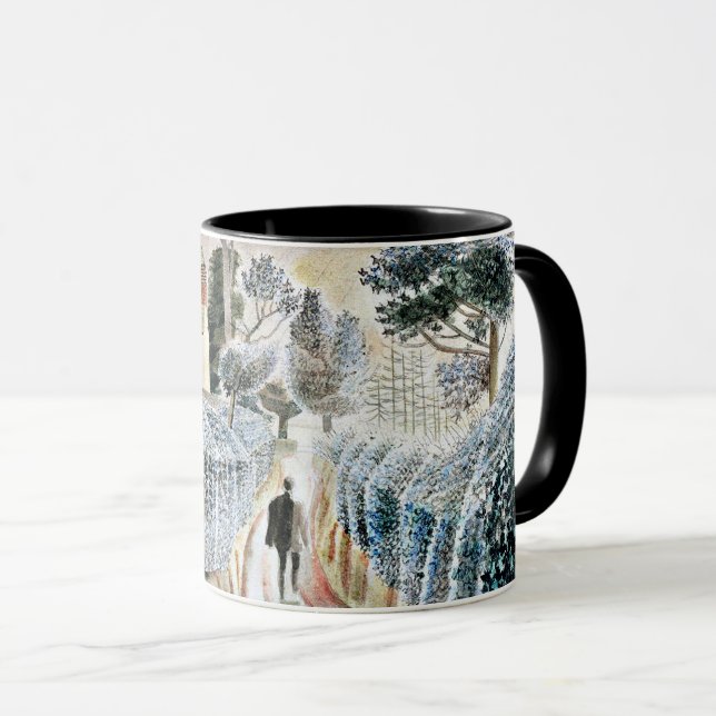 Eric Ravilious art, Wet Afternoon, Mug (Front Right)