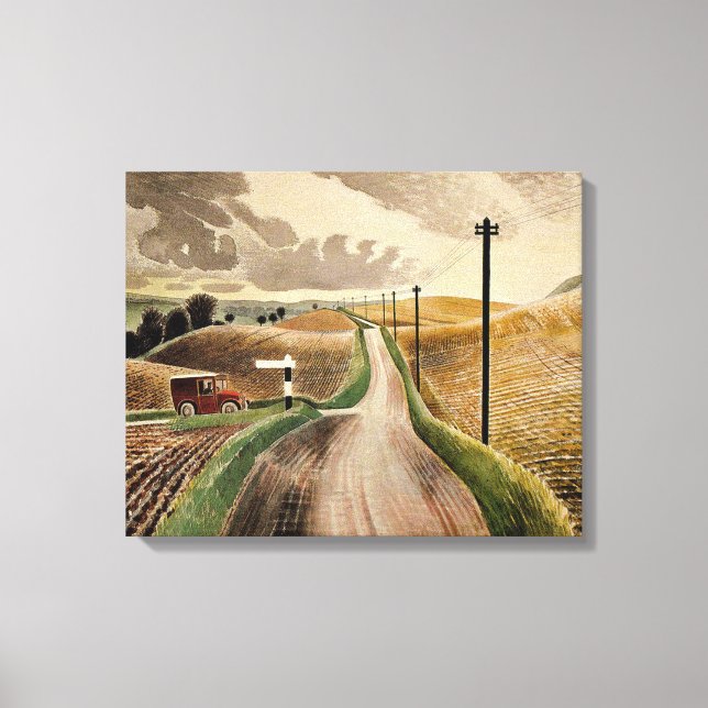 Eric Ravilious art, Wiltshire Landscape, Canvas Print (Front)