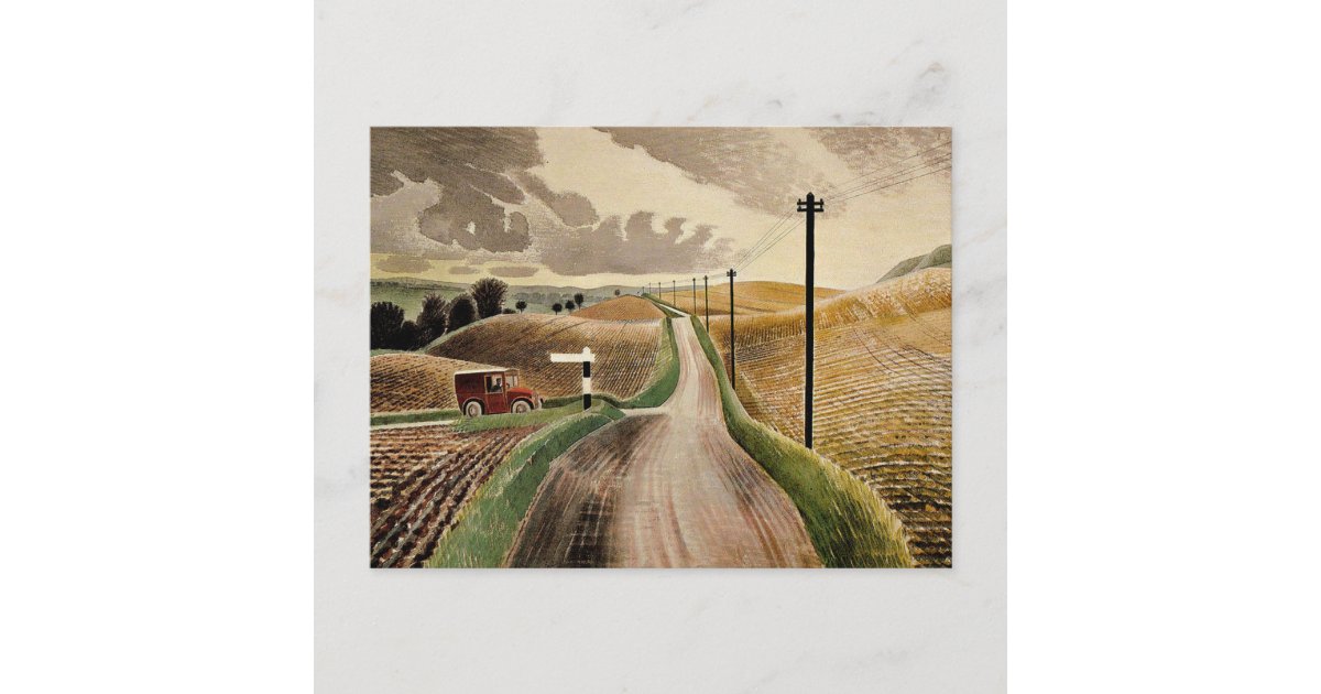 Eric Ravilious art, Wiltshire Landscape Postcard | Zazzle