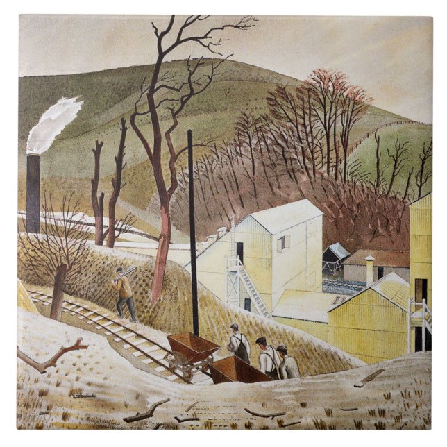 Eric Ravilious - Cement Works No. 2 Ceramic Tile (Front)