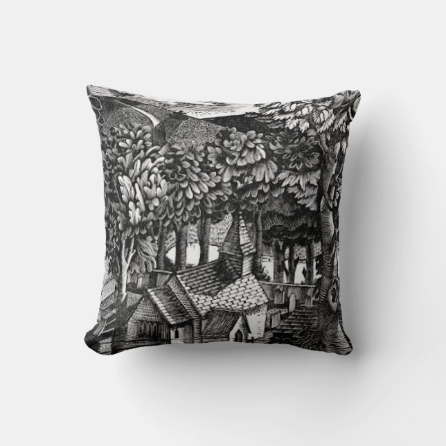Eric Ravilious - Church under a Hill, Throw Pillow (Front)