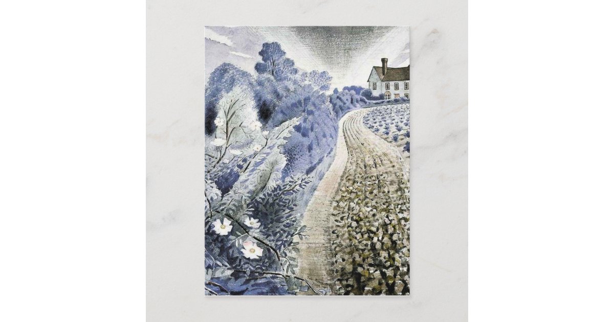 Eric Ravilious - Farmhouse and Field Postcard | Zazzle