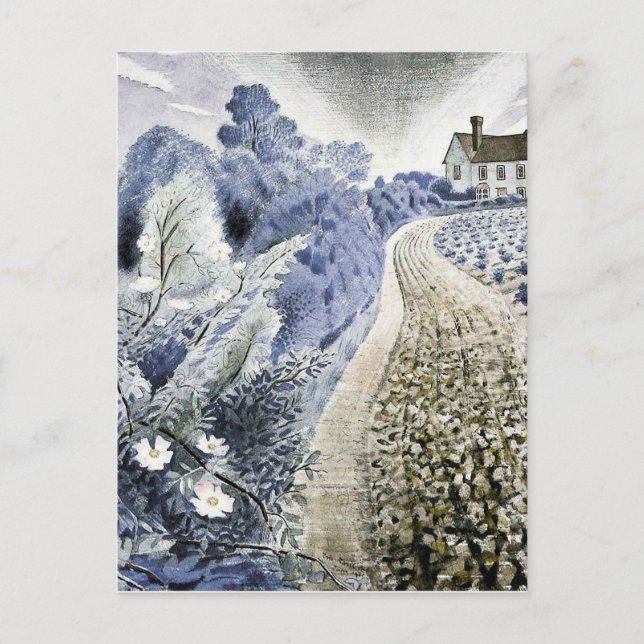 Eric Ravilious - Farmhouse and Field Postcard (Front)