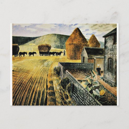 Eric Ravilious _ Furlongs famous painting Postcard