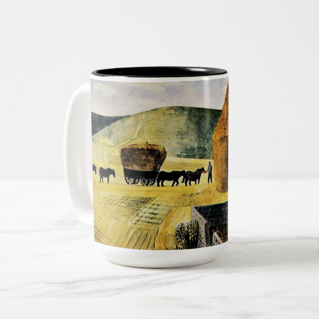 Eric Ravilious - Furlongs Two-Tone Coffee Mug (Front Left)