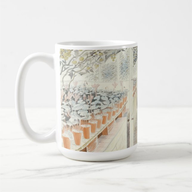 Eric Ravilious Greenhouse Cyclamen And Tomatoes Coffee Mug (Left)
