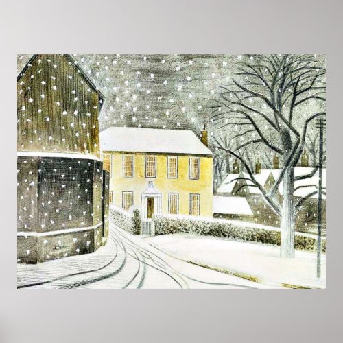 Eric Ravilious _ Hallstead Road in Snow Poster
